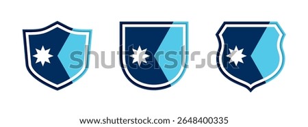 shields icon set of minnesota flag. vector illustration isolated on white background