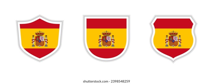 escudos conjunto de iconos de la bandera españa. ilustración vectorial aislada en fondo blanco 