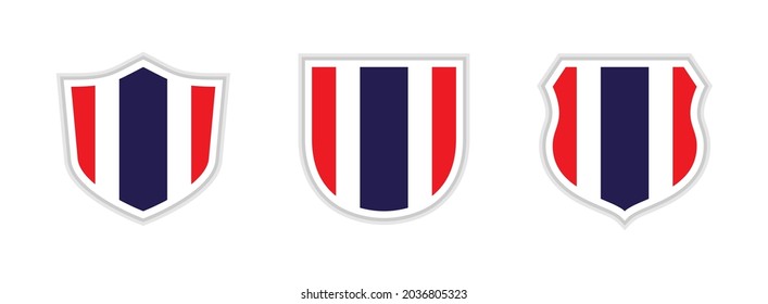 shields icon set with thailand flag isolated on white background. vector illustration

