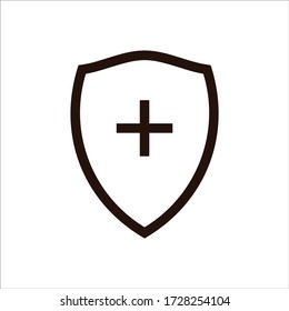 Shields icon vector illustration with thin line style.