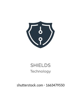 Shields icon vector. Trendy flat shields icon from technology collection isolated on white background. Vector illustration can be used for web and mobile graphic design, logo, eps10