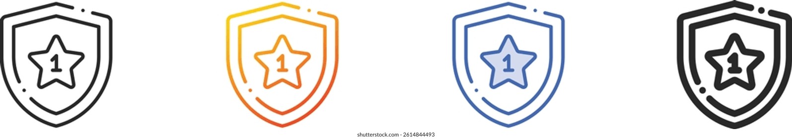 shields icon.Thin Linear, Gradient, Blue Stroke and bold Style Design Isolated On White Background