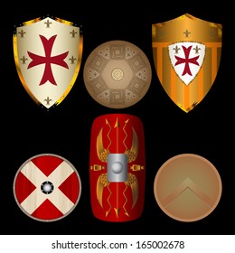 Shields from the Middle Ages black