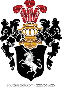 escudos con ornamentos en pasos editables