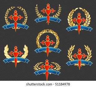 escudos con cintas y laureles