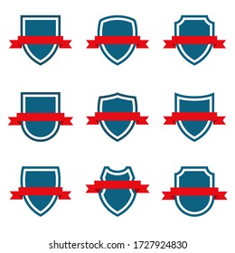 Shields set, icons. Graphic template. Vector illustration.