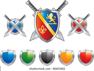 Escudos y espadas de varios colores