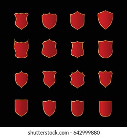 Shields vector coat arms set signs/symbols/stickers design elements