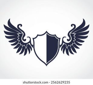 shielw with wings heraldry symbol logo