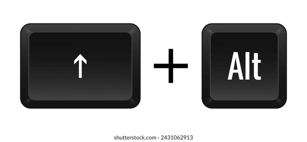 Shift Alt Key combination. Keyboard, control, computer, shortcut, laptop, functional, input device, peripheral, enter the text, typing, type, hotkeys, layout, language, qwerty. Vector illustration