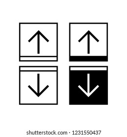Shift button, up and down arrow sign