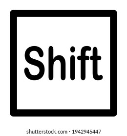 Shift button icon in trendy outline style design. Vector illustration isolated on white background.