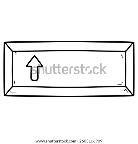 shift button illustration hand drawn outline vector