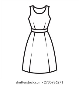 Shift ilustración de vestido Vector línea de diseño de arte