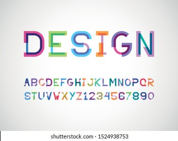 shift font and alphabet two style with effect of transparency