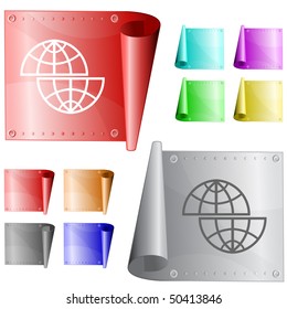 Shift globe. Vector metal surface.