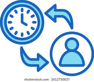 Shift Icon Blue Vector Illustration