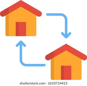 Shift Icon Flat Vector Illustration