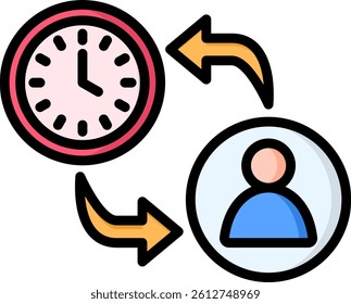 Shift Icon Lineal Color Vector Illustration