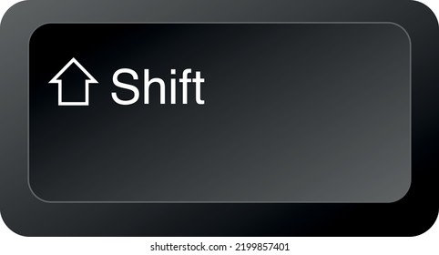 Shift key, button vector image