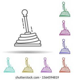 Shift knob multi color icon. Simple thin line, outline vector of speed icons for ui and ux, website or mobile application