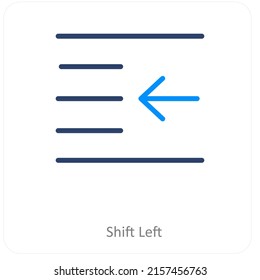 Shift Left And Left Icon Concept