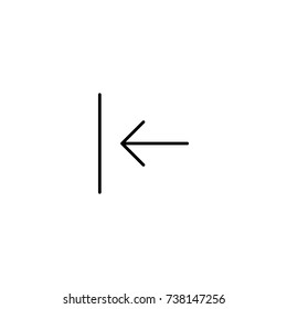 Shift left vector icon line symbol