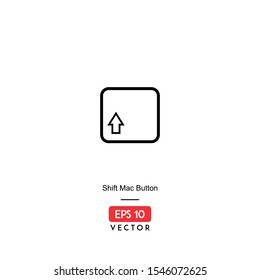 Shift Mac con. Computer Hardware Isolated On White Background. With Line Style. Mac Keys Icon. EPS10 - Vector