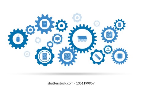 Shift register icon. From computer parts set