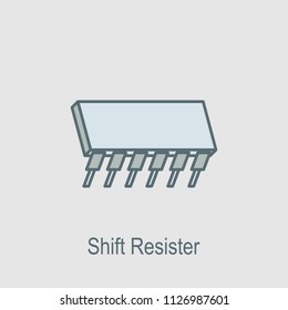 Shift register icon. Element of computer parts with name icon for mobile concept and web apps. Filled outline Shift register icon can be used for web and mobile on gray background