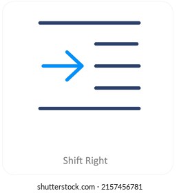 Shift Right And Right Icon Concept