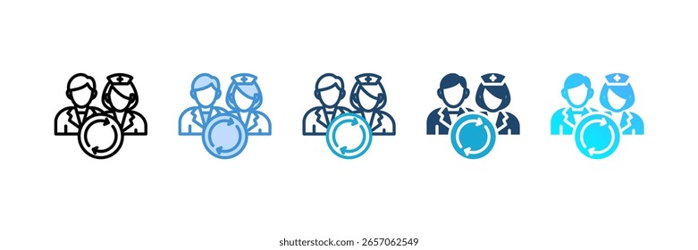 Shift Rotation icon set multiple style collection