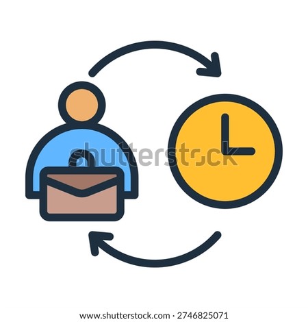 Shift Schedule Icon - Lineal Color Outline Icons For Production Management