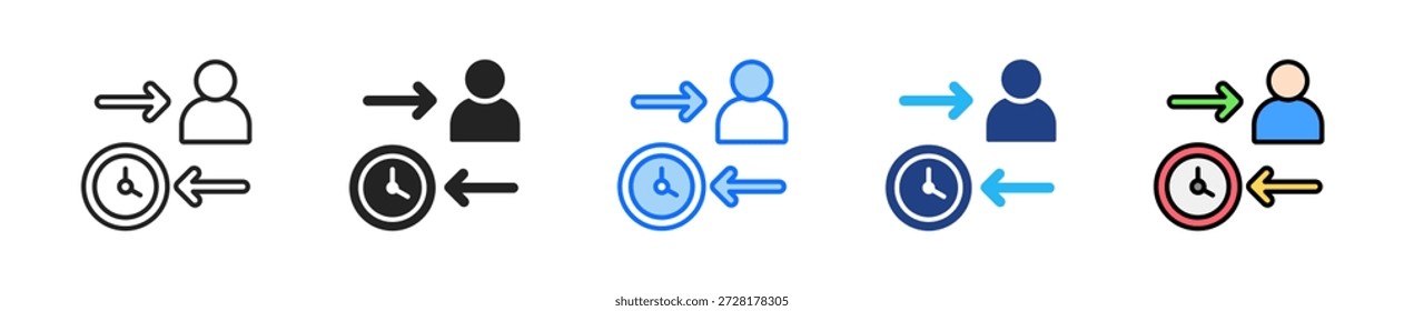 Shift Schedule Icon Set Multiple Style Collection