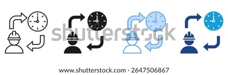 Shift Schedule Icon Set Multiple Style Collection