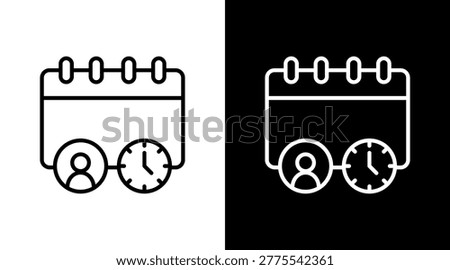 Shift Schedule White Icon Set Design