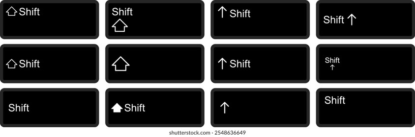 Shift Sign Button Computer Keyboard Key Symbol Set