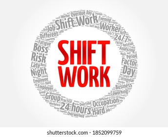 Shift Work Word Cloud Collage, Business Concept Background