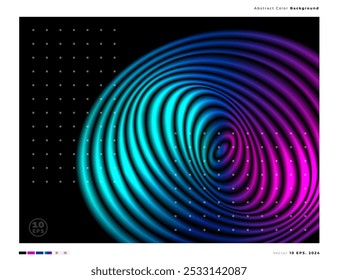 Elipses concéntricas desplazadas como múltiples órbitas. Fondo Abstractas de anillos y puntos de colores.