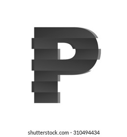 Shifted font, letter P