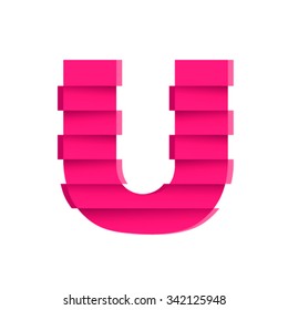 Shifted font, letter U
