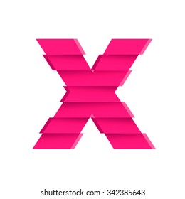 Shifted font, letter X