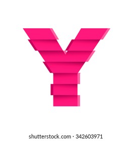 Shifted font, letter Y