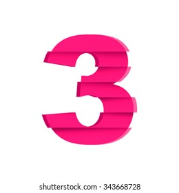 Shifted font, number 3