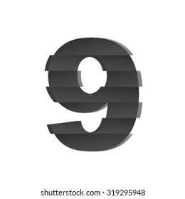 Shifted font, number 9