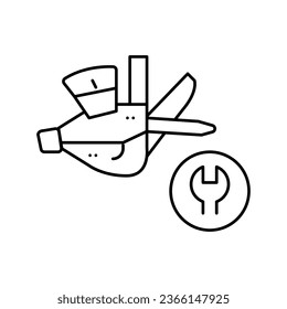 shifters repair line icon vector. shifters repair sign. isolated contour symbol black illustration