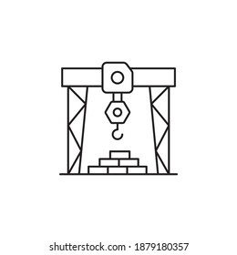 Shifting Crane Vector Outline Icon Style Illustration. EPS10-Datei 