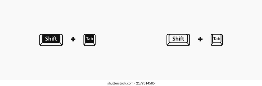 Shift+Tab keyboard shortcut vector illustration. Hotkeys vector