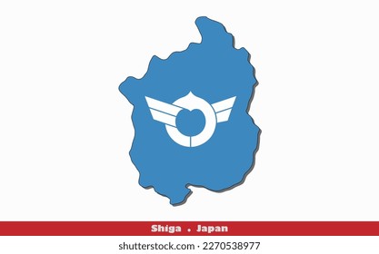 Shiga Prefecture in Japan Flag Map