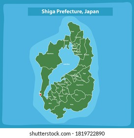 Shiga Prefecture and Region Japan Map
